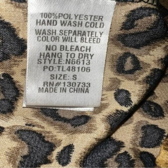 Umgee Leopard Print Button-Front Mini Skirt Animal Print Womens Size Small - Picture 6 of 6